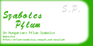 szabolcs pflum business card